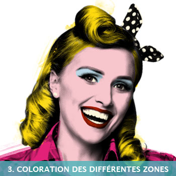 Coloration du portrait pop art